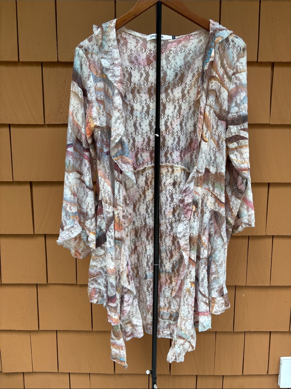 ORIGAMI Floral Fairycore Boho Lace Western Shabby Chic Artsy Cardigan Size S/M